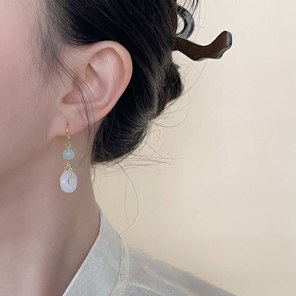 Pendientes blanco jade