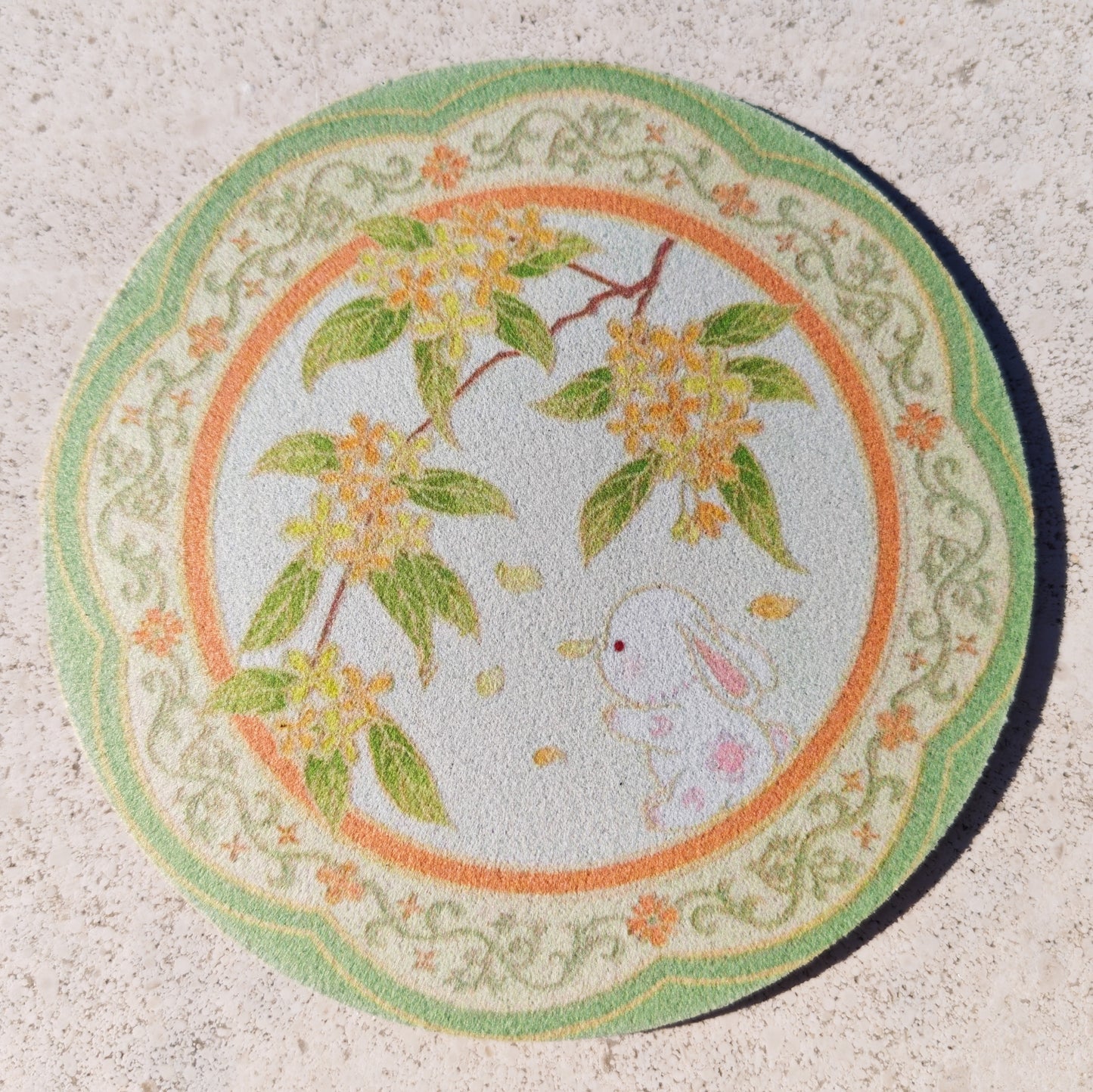 Posavasos antideslizante redondo floral oriental estilo chino regalo original protector de mesa y taza Ciclo de las 12 flores