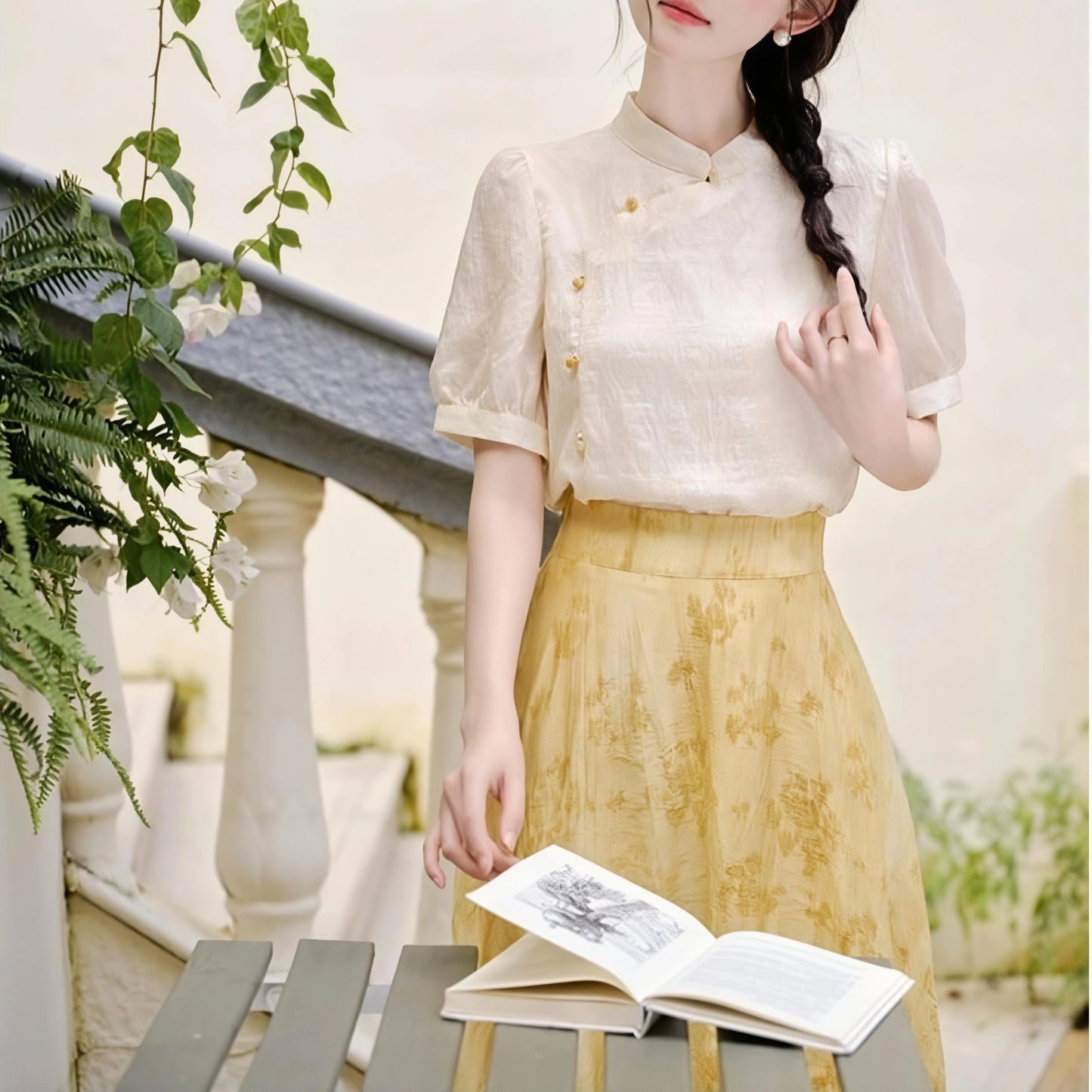 Conjunto blusa y falda