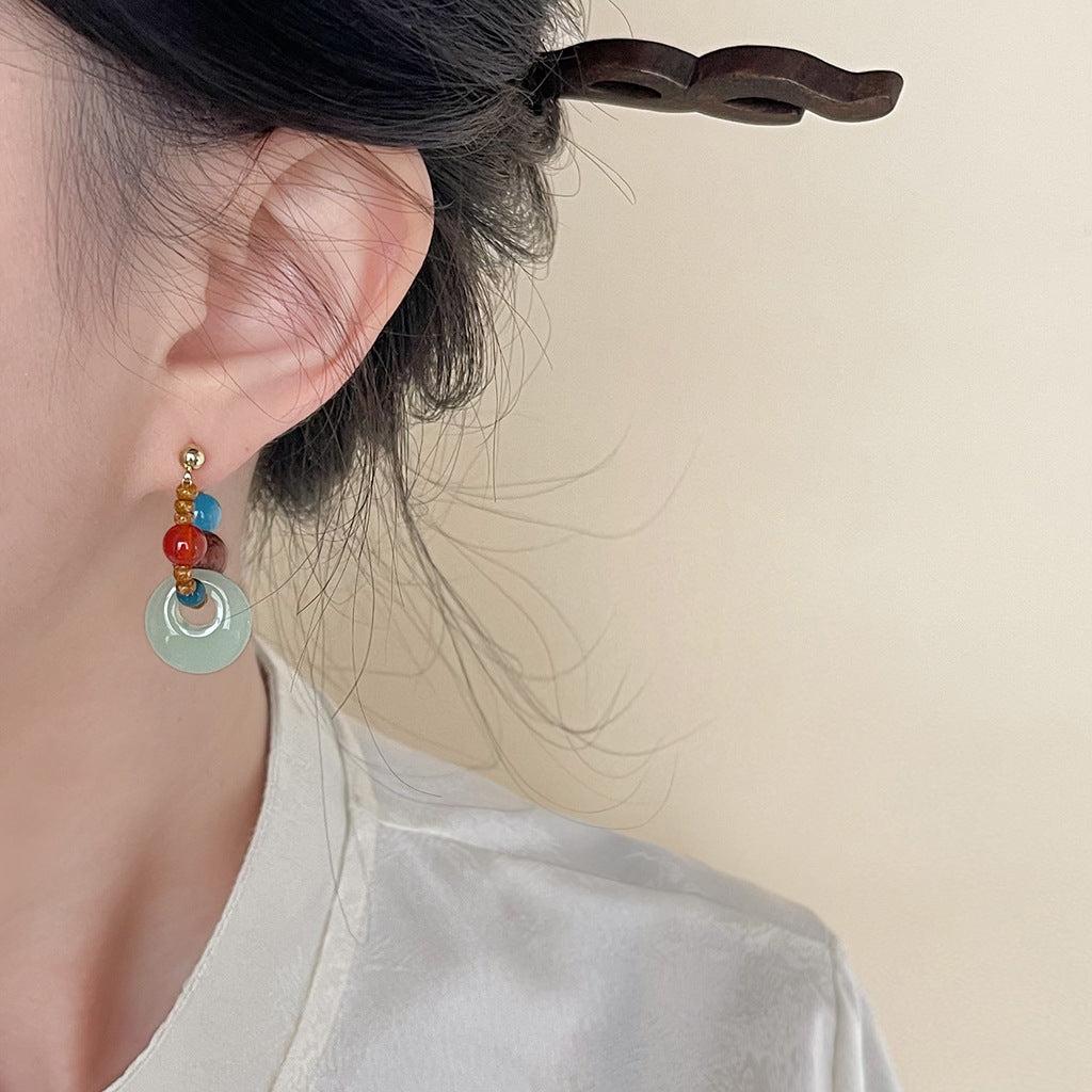 Pendientes DunHuang color jade verde