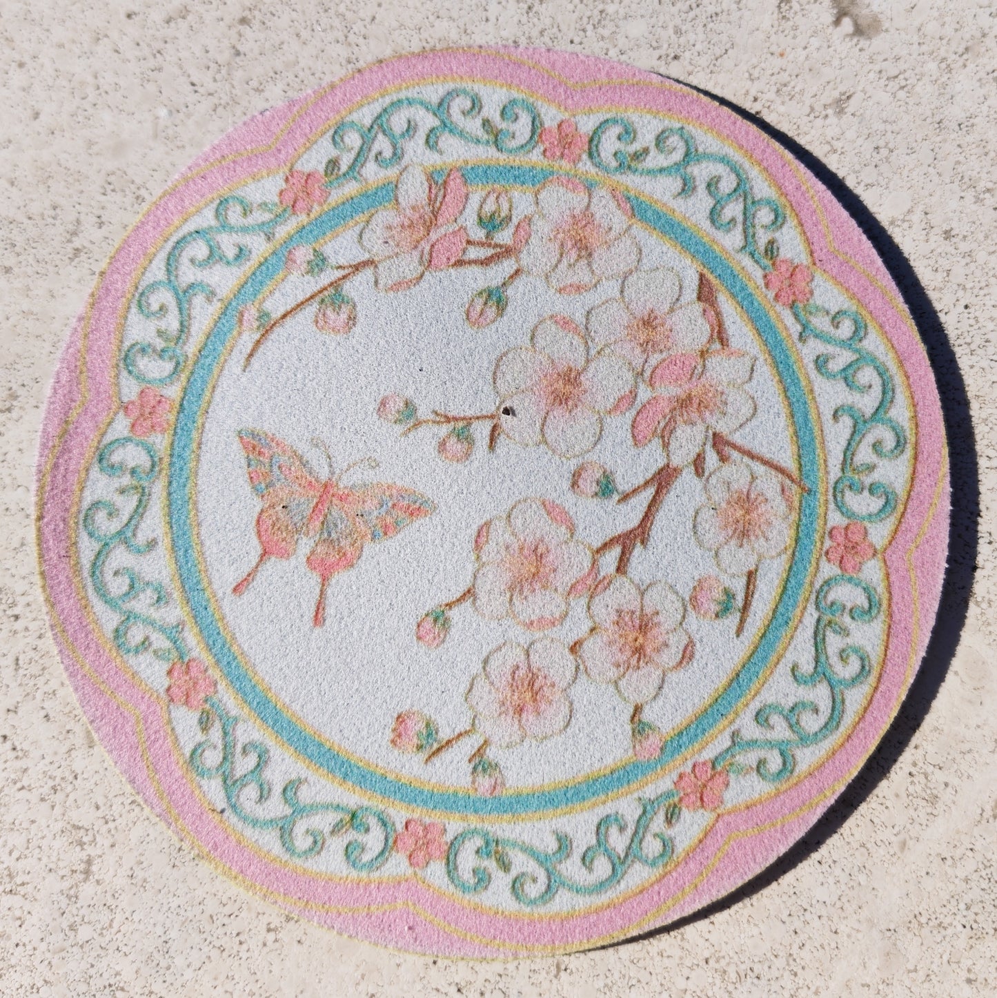 Posavasos antideslizante redondo floral oriental estilo chino regalo original protector de mesa y taza Ciclo de las 12 flores